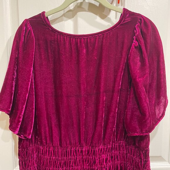 Anthropologie Somerset: Velvet Edition Plus Mini Dress in Magenta - Picture 11 of 12
